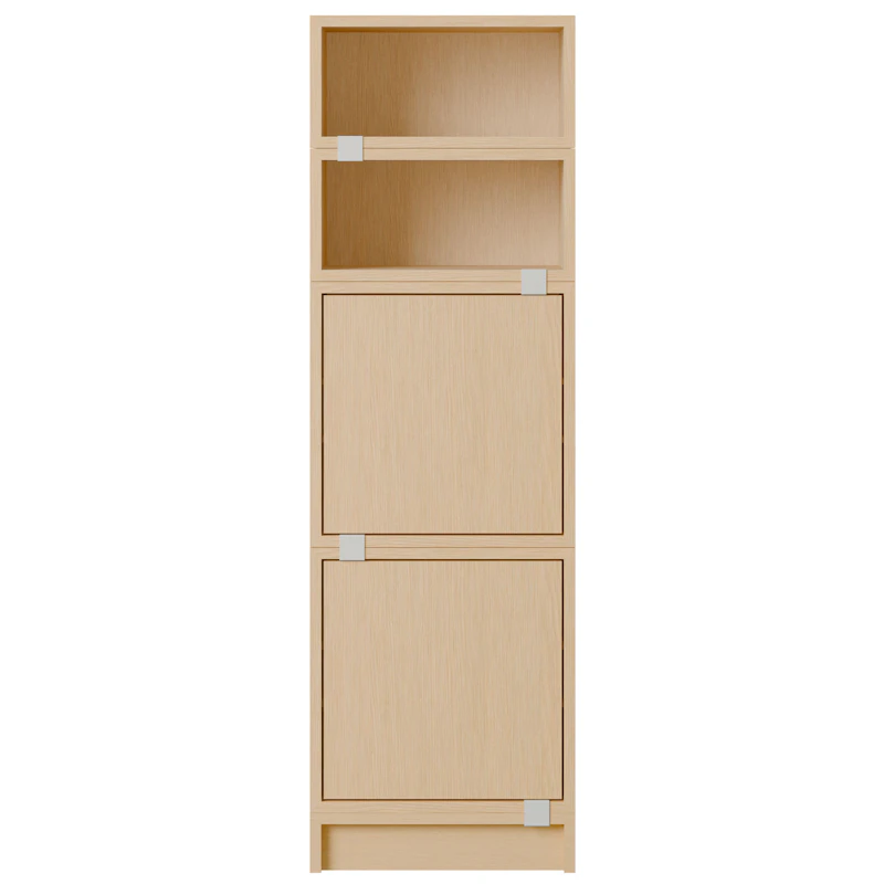 Stacked Configuration 4 Office Shelf, Oak