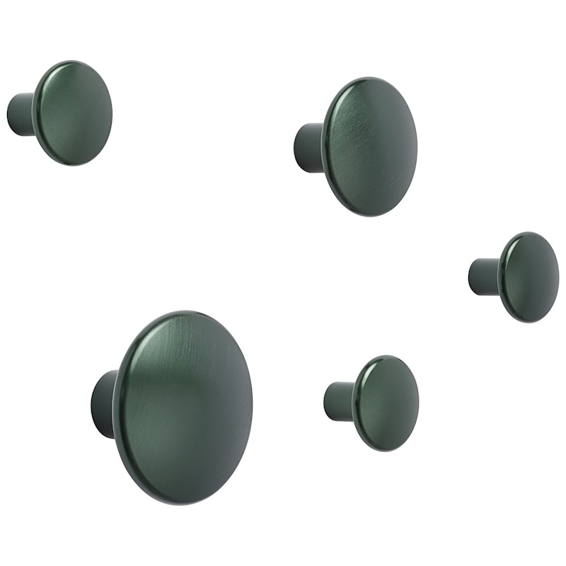 Dots Hooks Metal 5-pack, Dark Green