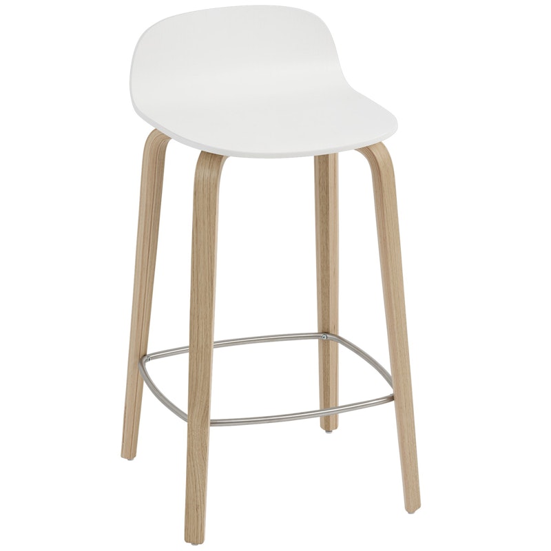 Visu Bar Stool 65 cm, White / Oak