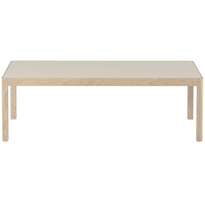 Workshop Coffee Table 43x120 cm, Warm Grey Linoleum / Oak