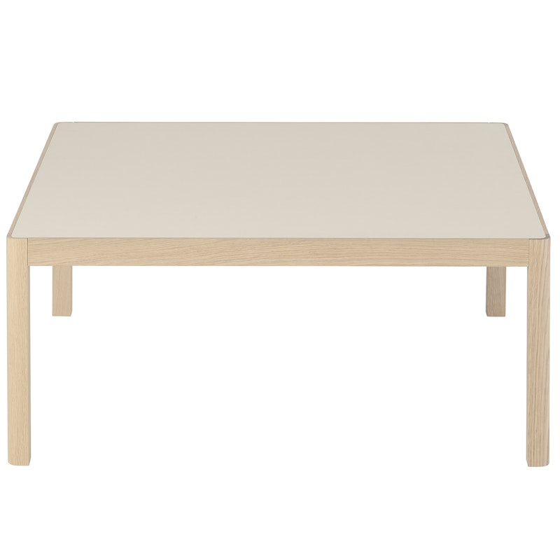 Workshop Coffee Table 86x86 cm, Warm Grey Linoleum / Oak