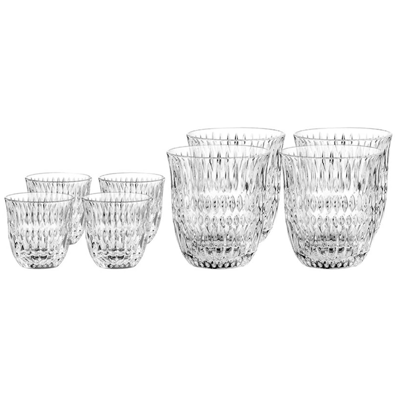 Ethno Barista Glass With Two Sizes, 8-pack