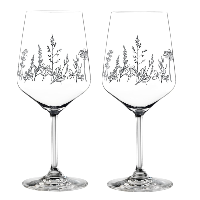 Tattoo Wine Glass 2-pack, Black