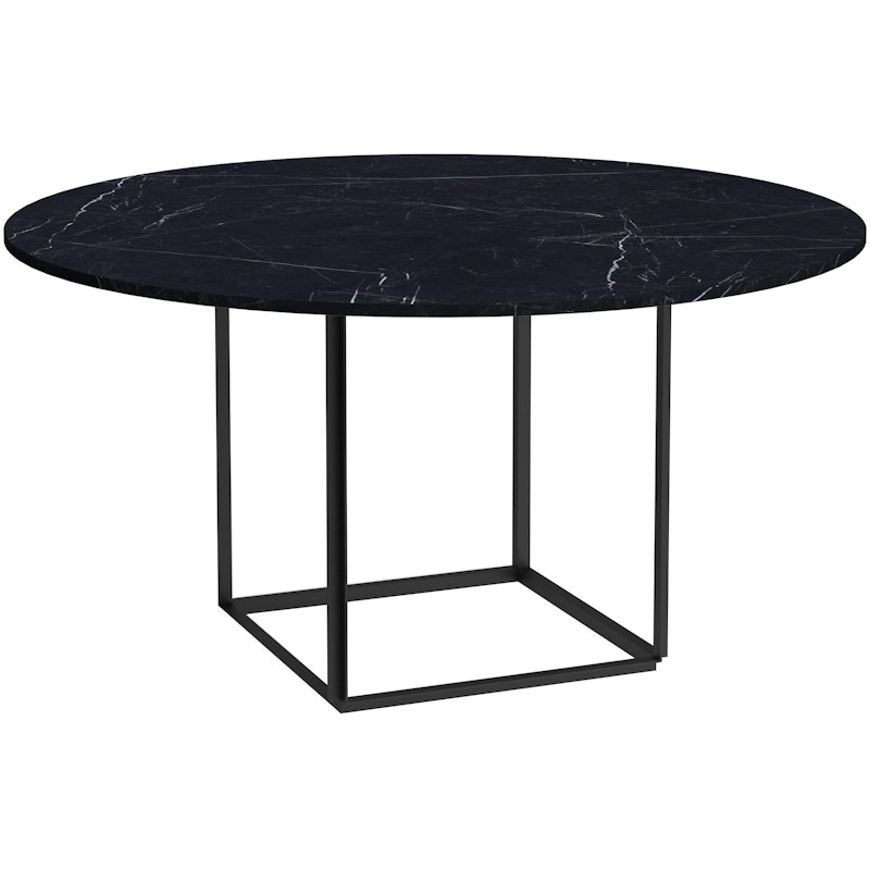 Florence Dining Table 145 cm, Black Marble / Black