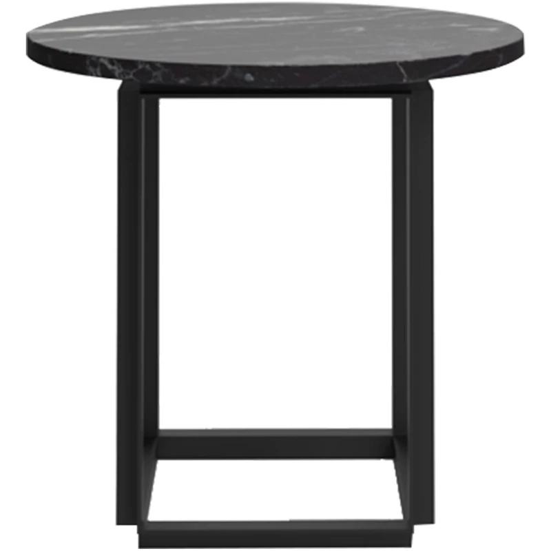 Florence Side Table 50 cm, Black Marble / Black