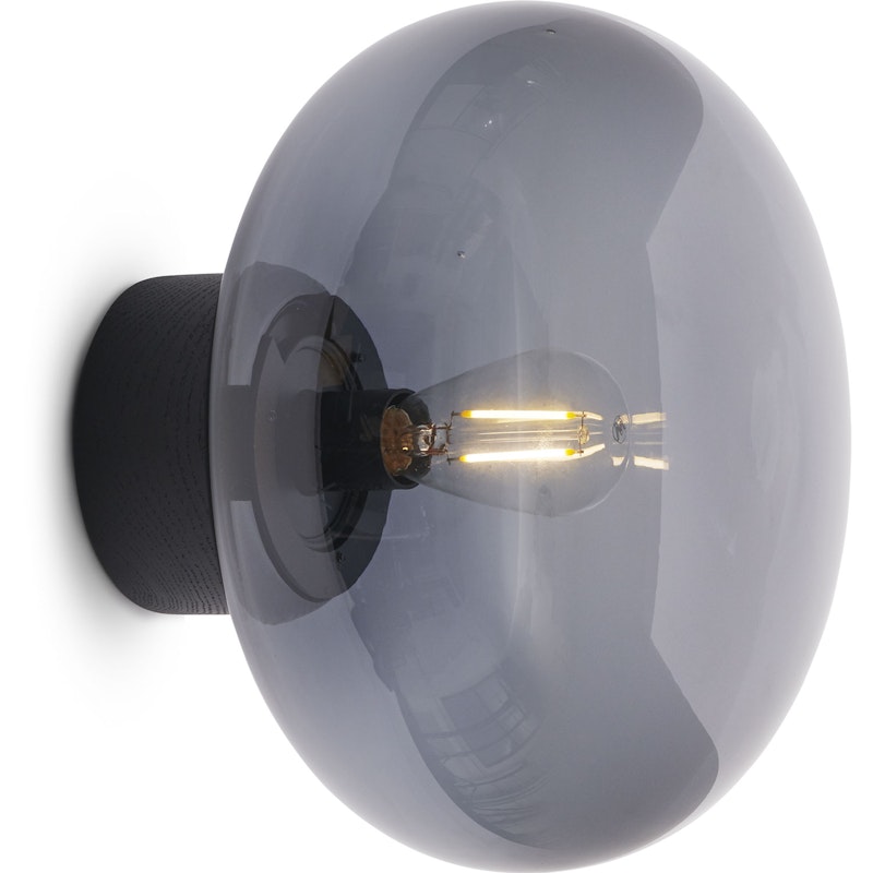 Karl-Johan Wall Lamp, Black Stained Oak /Smoked Glass