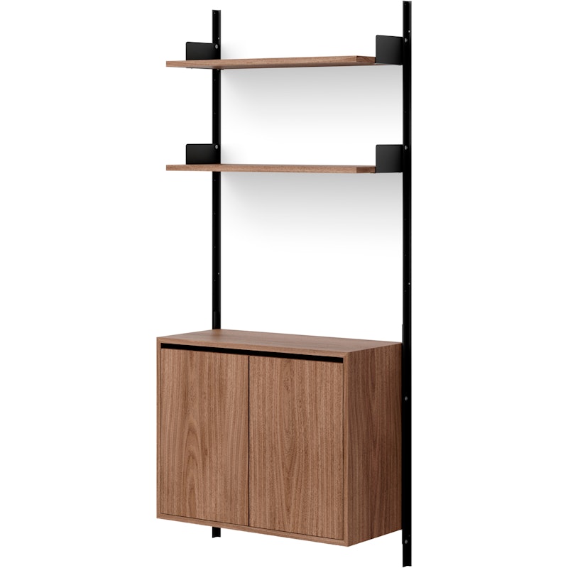 Wall Shelf 1900 Tall Cabinet With Doors, Walnut