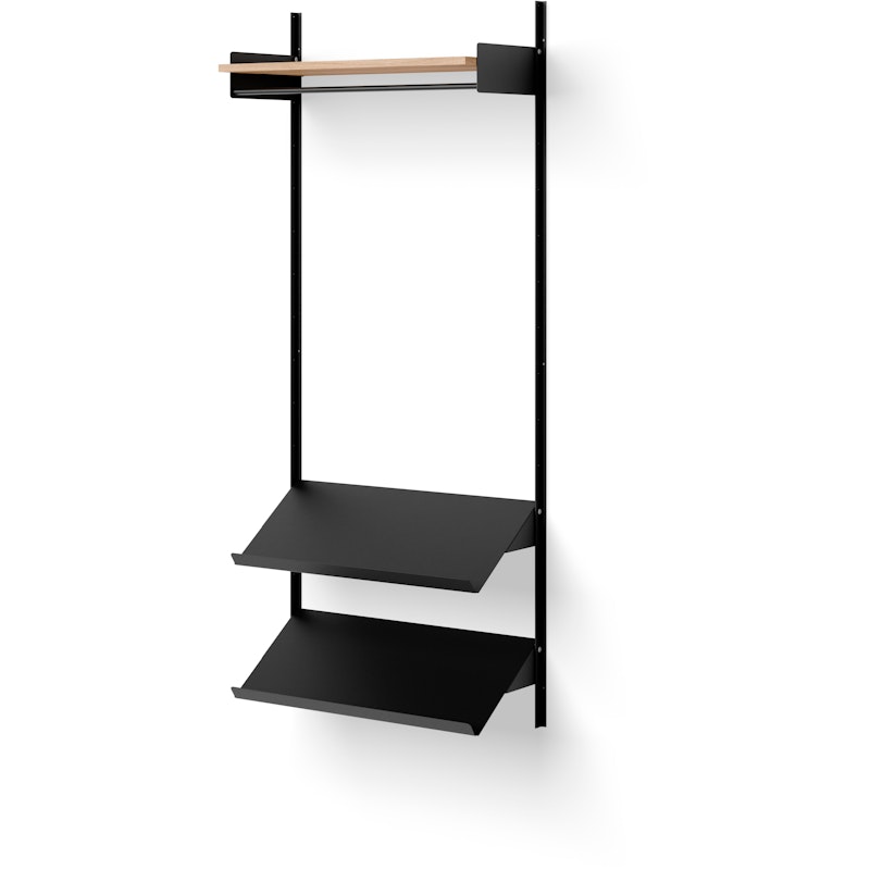 Wardrobe 1 Shelf, Black / Oak