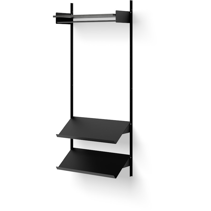 Wardrobe 1 Shelf, Black / Black Ash