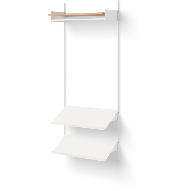 Wardrobe 1 Shelf, White / Oak