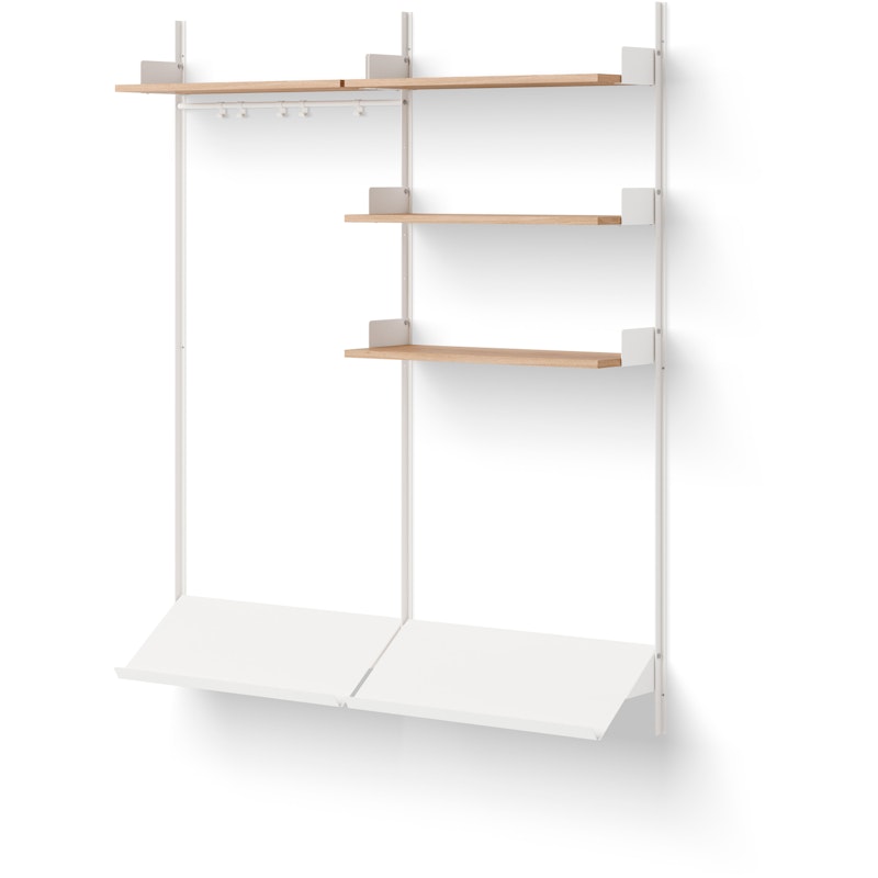 Wardrobe 3 Shelf, White / Oak