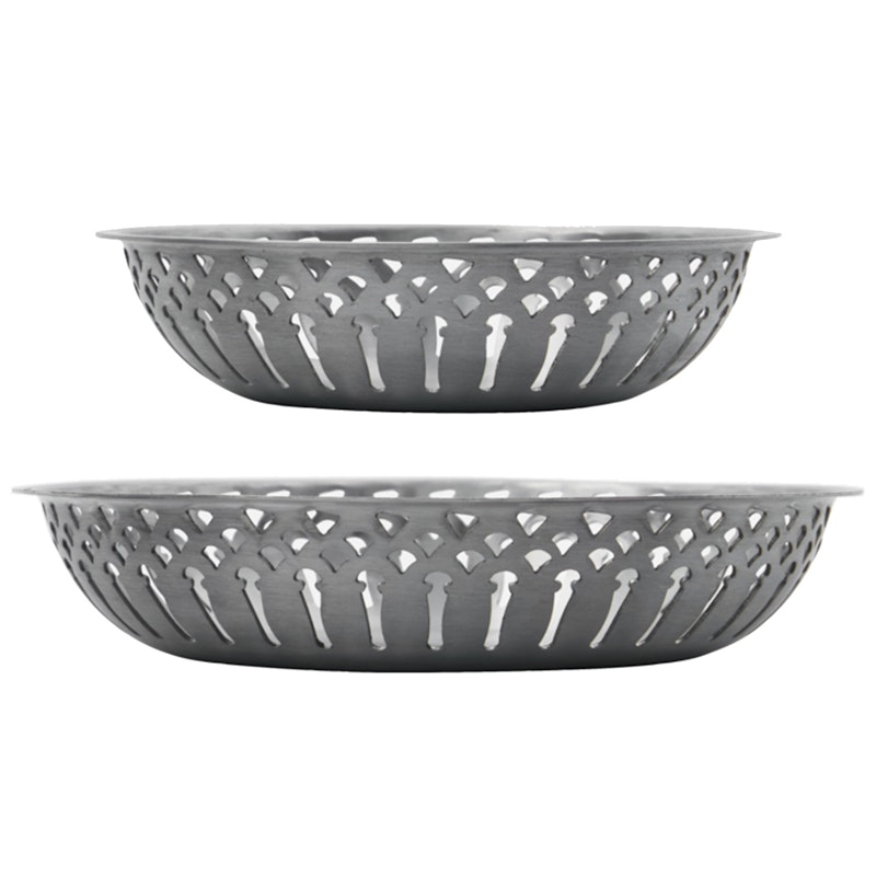 Bread Basket 2-pack, Antique Silver