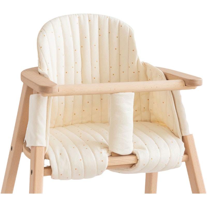 Growing Green Cushion For High Child Chair, Natural Honey Sweet Dots