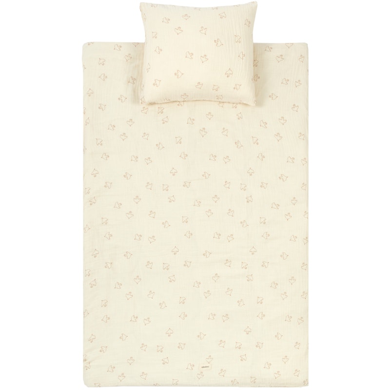 Wabi Sabi Bed Set 100x140 cm + 45x40 cm, Brown Hoshi Birds