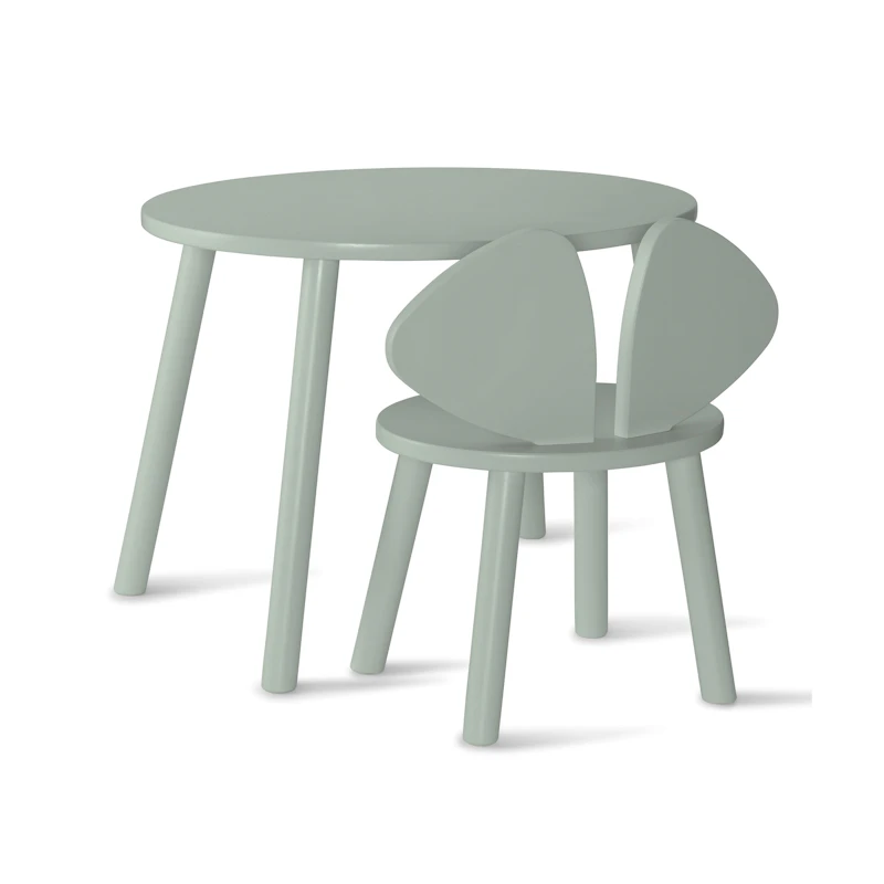 Mouse Set Children´S Chair + Table (6–10 years), Olive green