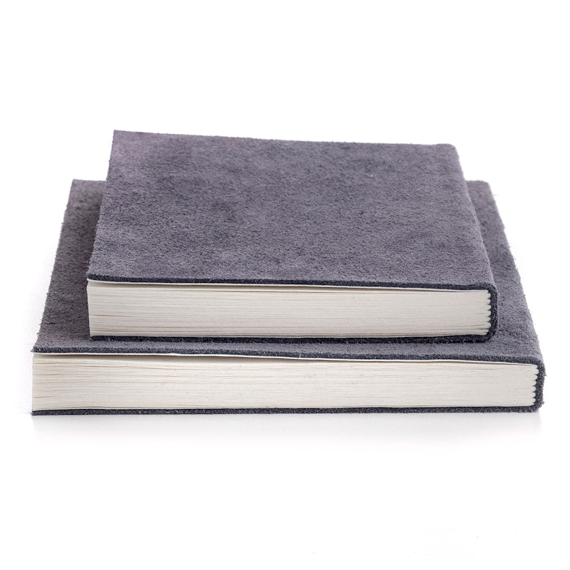 Suede Notebook Small, Stone Grey