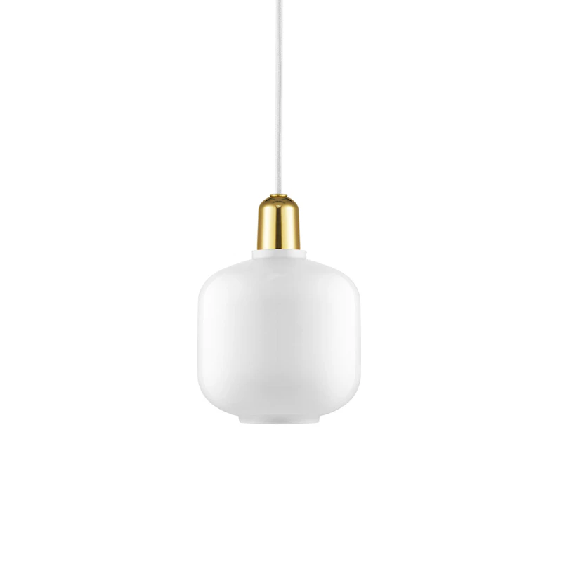 Amp Pendant Small, White/Brass