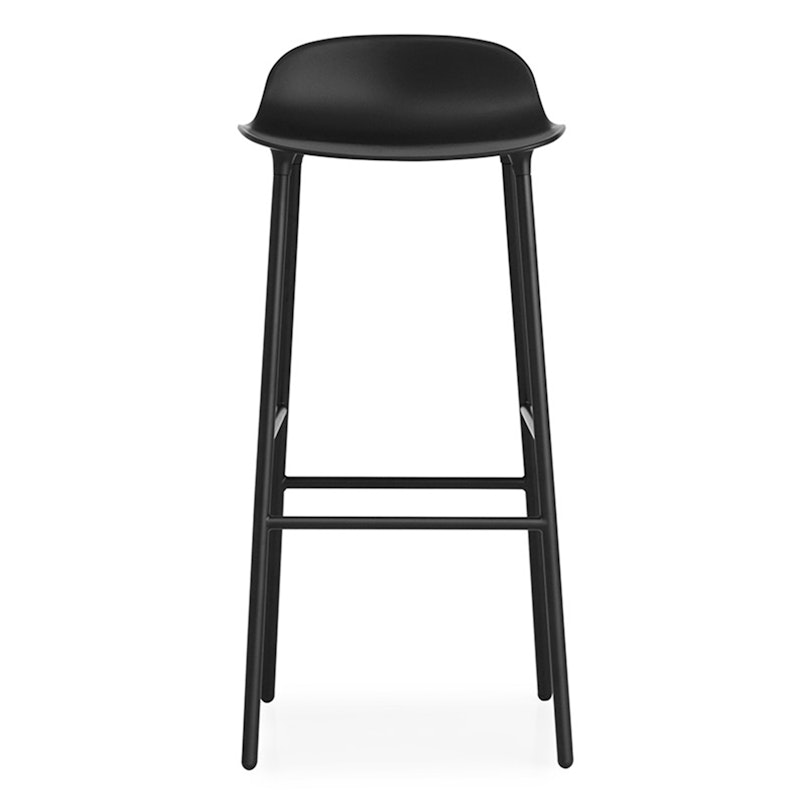 Form Bar Stool Steel Base, 75cm, Black