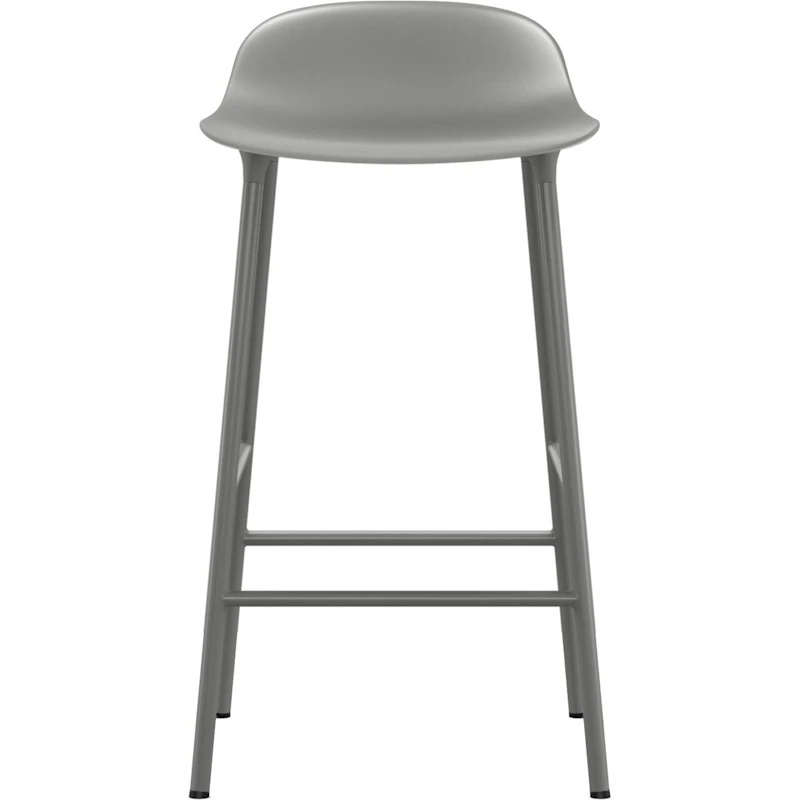 Form Bar Stool Steel Base, 65cm, Grey