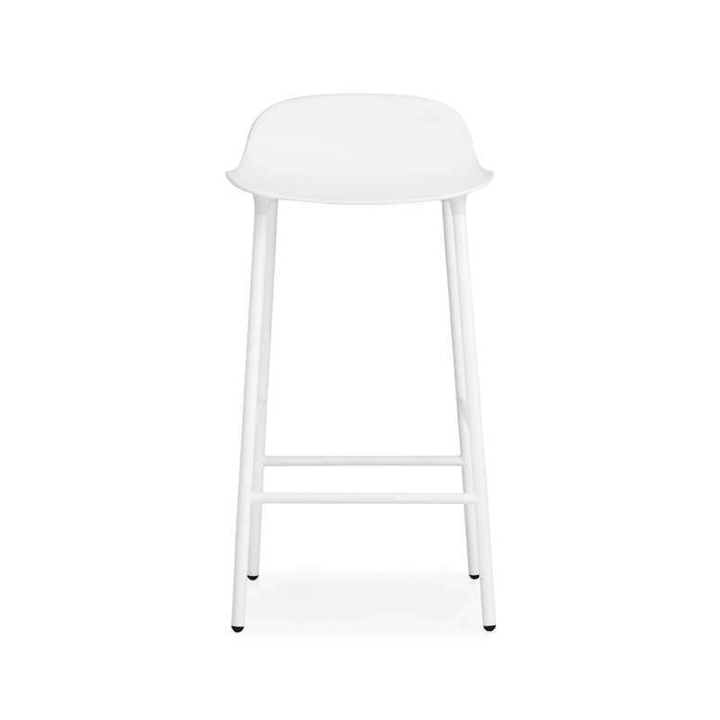 Form Bar Stool Steel Base, 65cm, White