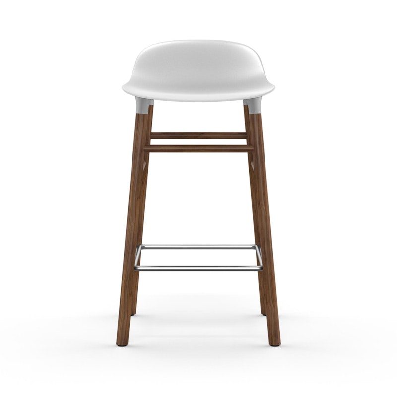 Form Bar Stool Walnut Base, 65cm, White