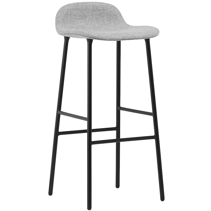 Form Bar Stool 75 cm, Grey / Black Steel