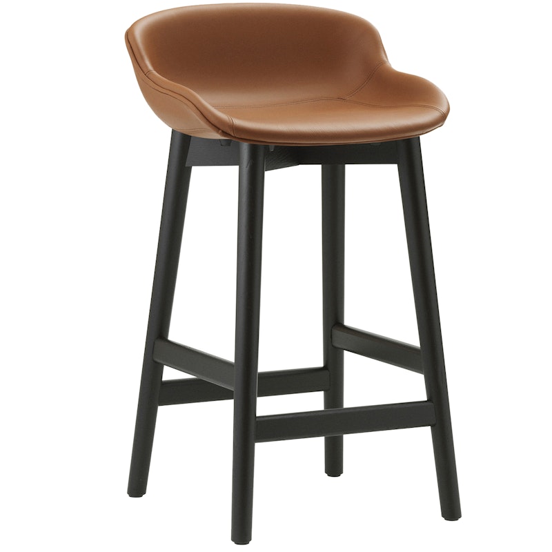 Hyg Bar Stool 65 cm, Brandy Leather / Black Oak