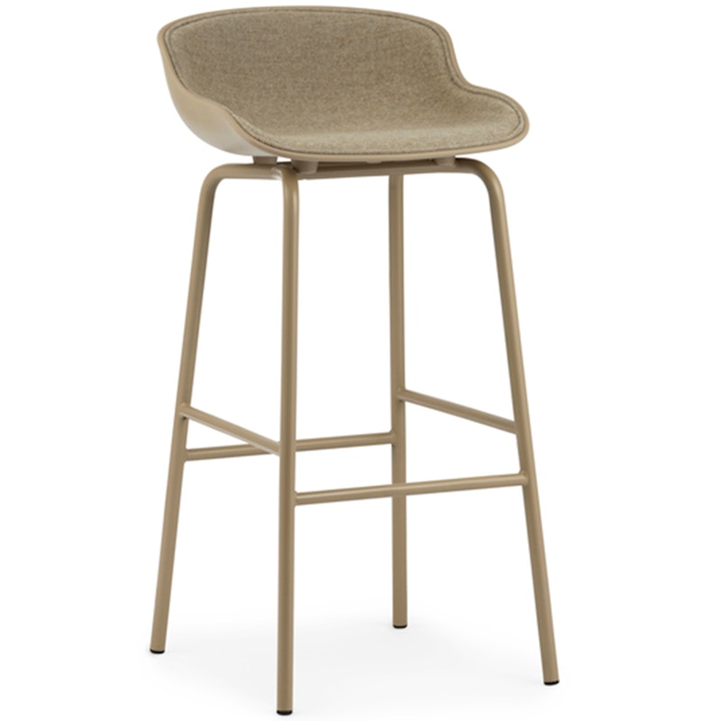 Hyg Bar Stool 75 cm, Upholstered Front, Sand