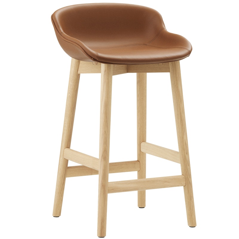 Hyg Bar Stool 65 cm, Brandy Leather / Oak