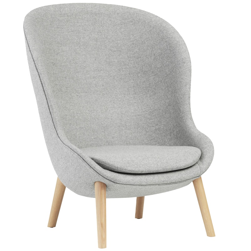 Hyg Armchair High, Grey / Oak