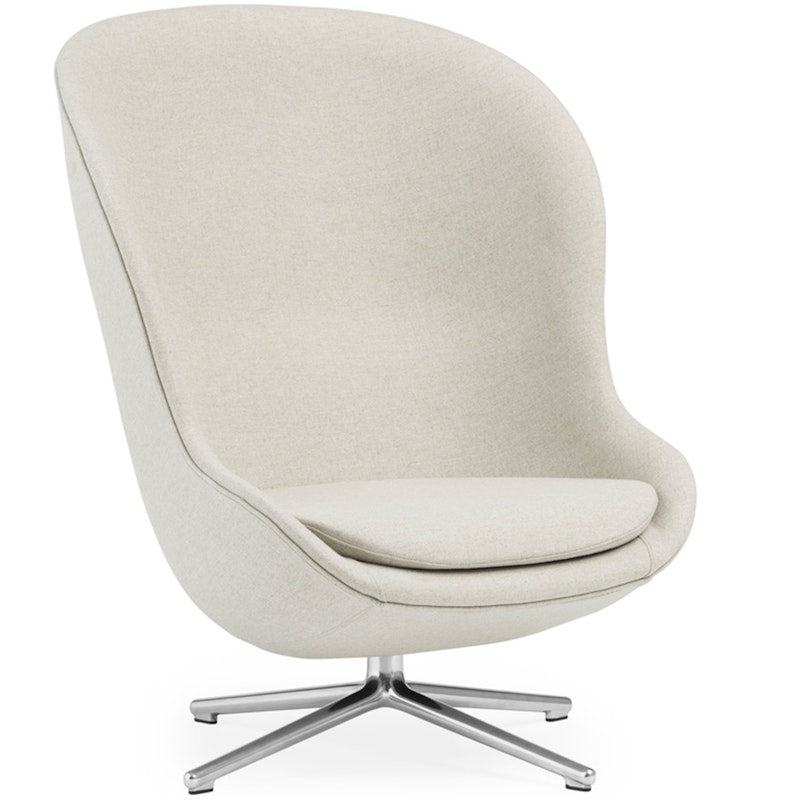 Hyg Armchair High With Swivel Base, Off-white / Aluminium