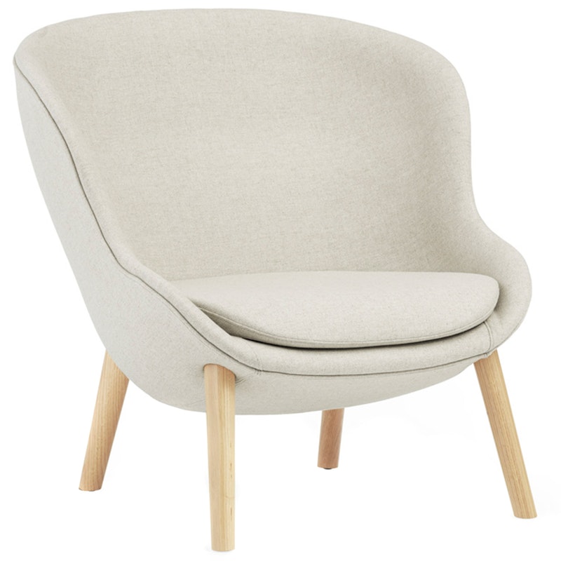 Hyg Armchair Low, Off-white / Oak