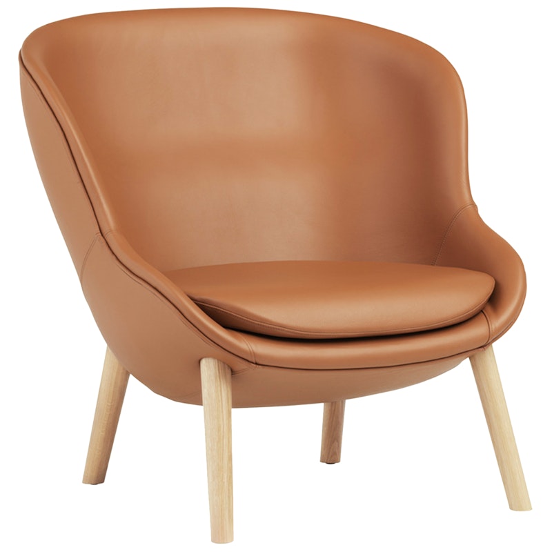 Hyg Armchair Low, Brandy Leather / Oak