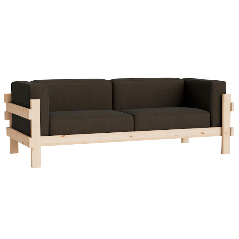 Kube 3-Seater Sofa, Pine / Remix 356