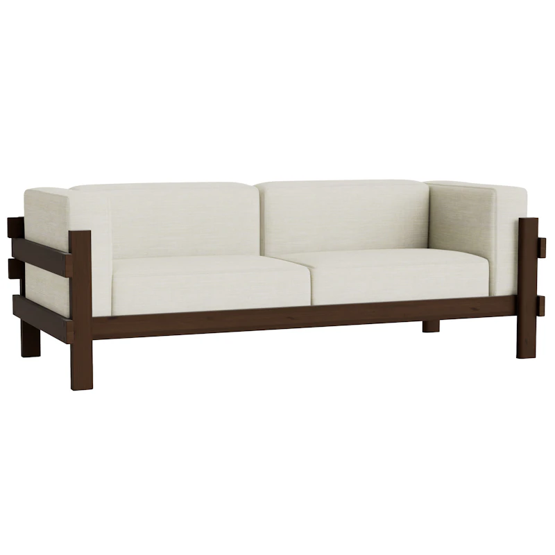 Kube 3-Seater Sofa, Dark Brown / Remix 223