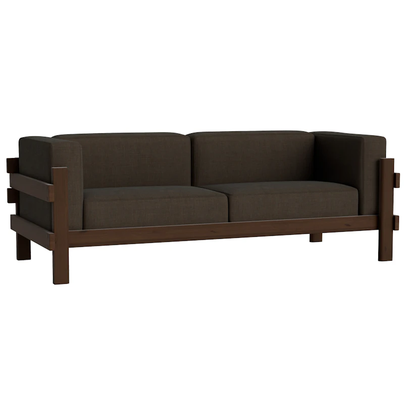 Kube 3-Seater Sofa, Dark Brown / Remix 356