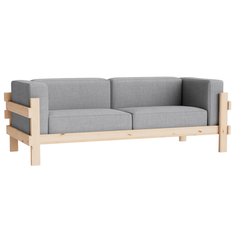 Kube 3-Seater Sofa, Pine / Remix 143
