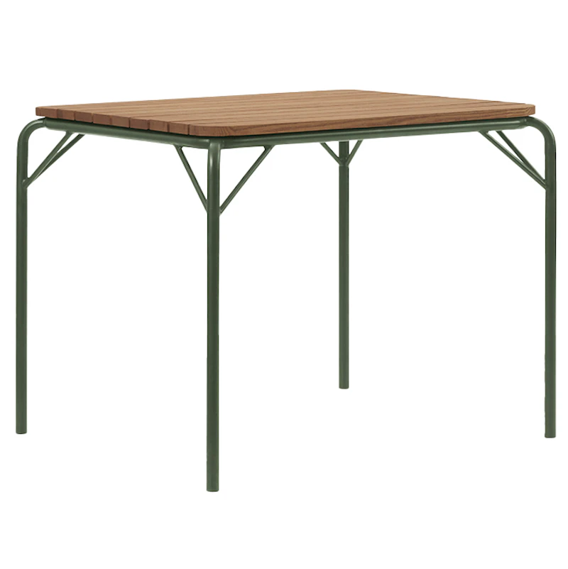 Vig Table 90x90 cm, Robinia Wood / Dark Green