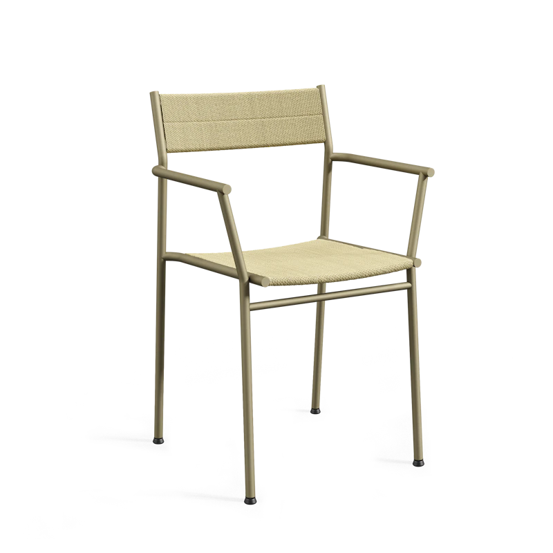 Vev Dining Chair With Armrests Grey Beige/Natural