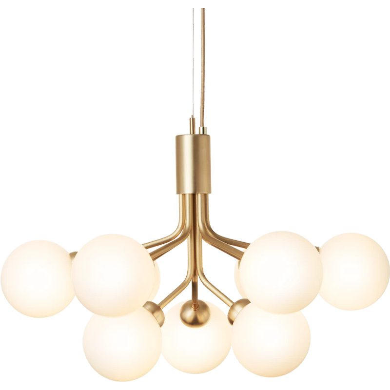 Apiales 9 Chandelier, Brass / Opal