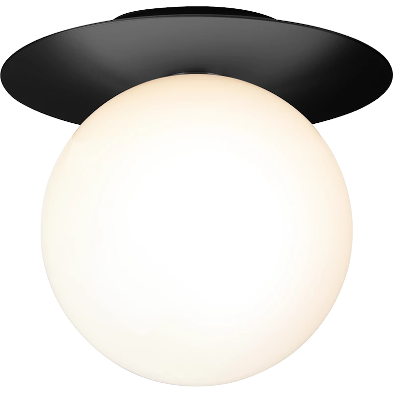 Liila 1 Wall/Ceiling Lamp 255 mm, Black / Opal