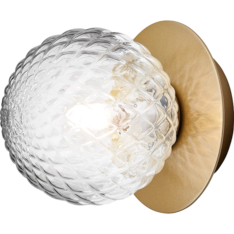 Liila 1 Wall/Ceiling Lamp 140 mm, Nordic Gold / Clear