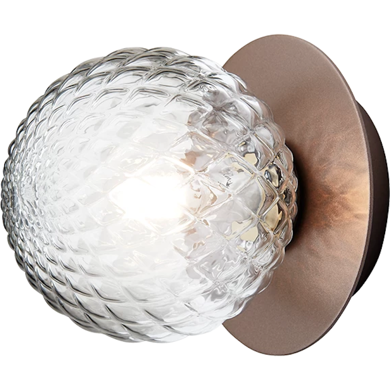 Liila 1 Wall/Ceiling Lamp 140 mm, Dark Bronze / Clear