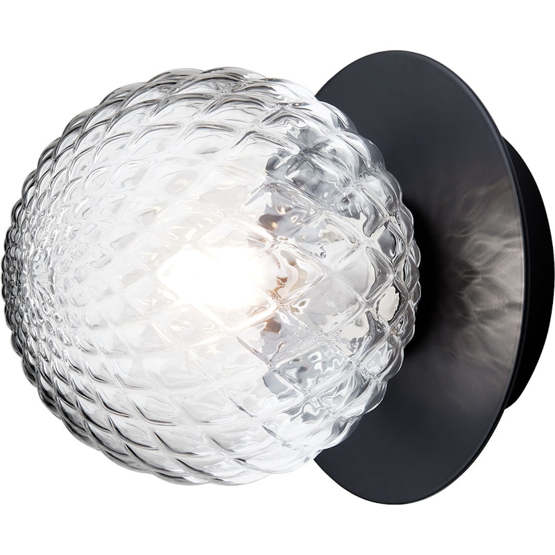 Liila 1 Wall/Ceiling Lamp 140 mm, Black / Clear