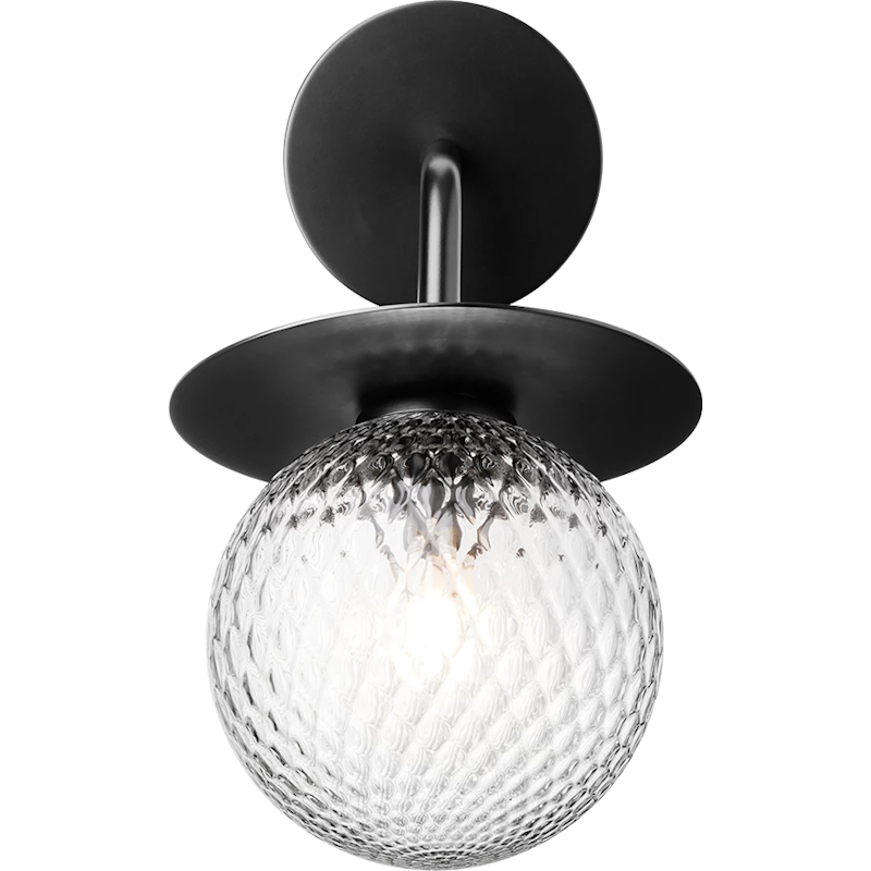 Liila Wall Lamp Outdoor, Black / Clear