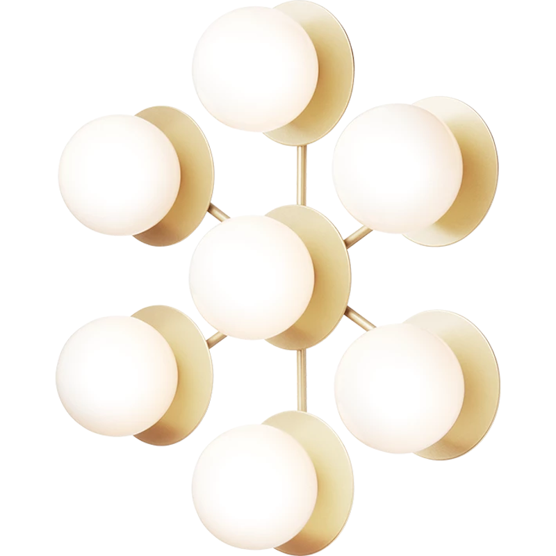 Liila Star Wall/Ceiling Lamp, Nordic Gold / Opal