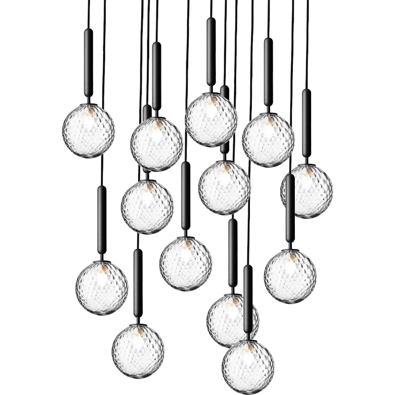 Miira 13 Chandelier 920 mm, Rock Grey / Clear