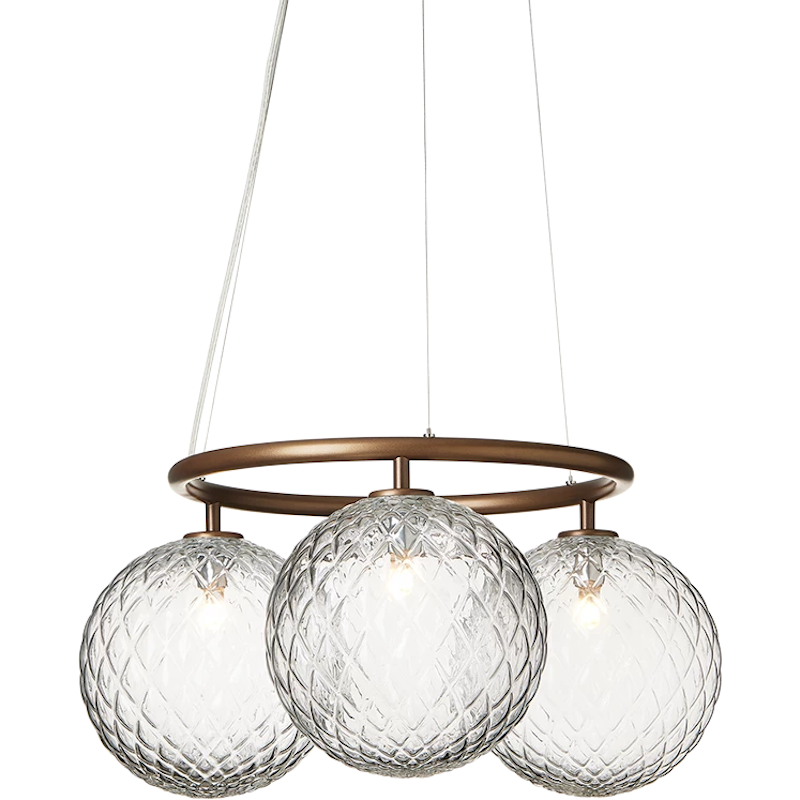 Miira 3 Circular Chandelier, Dark Bronze / Clear