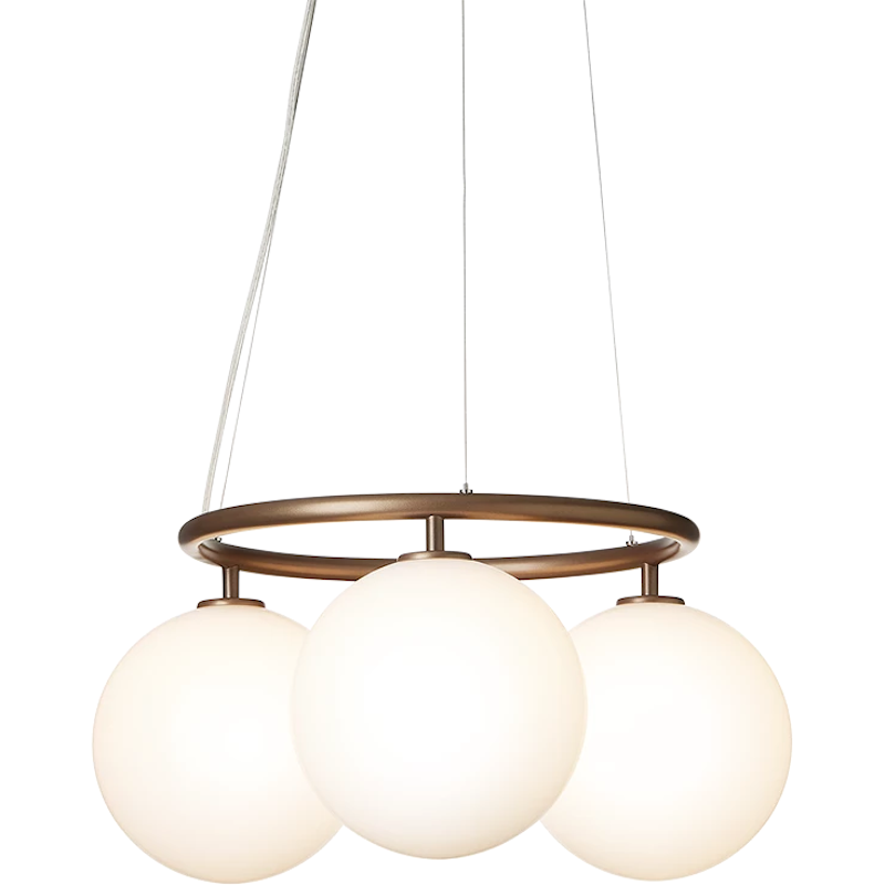 Miira 3 Circular Chandelier, Dark Bronze / Opal