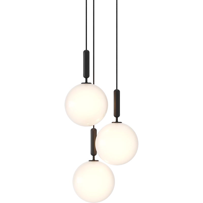 Miira 3 Chandelier 370 mm, Rock Grey / Opal